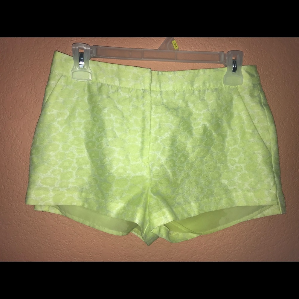 Yellow cheetah print dress shorts